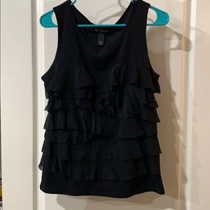 Black ruffle tank INC